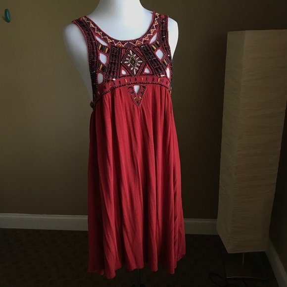 Forever 21 Trapeze Boho Swing Dress with Beads - Picture 6 of 7